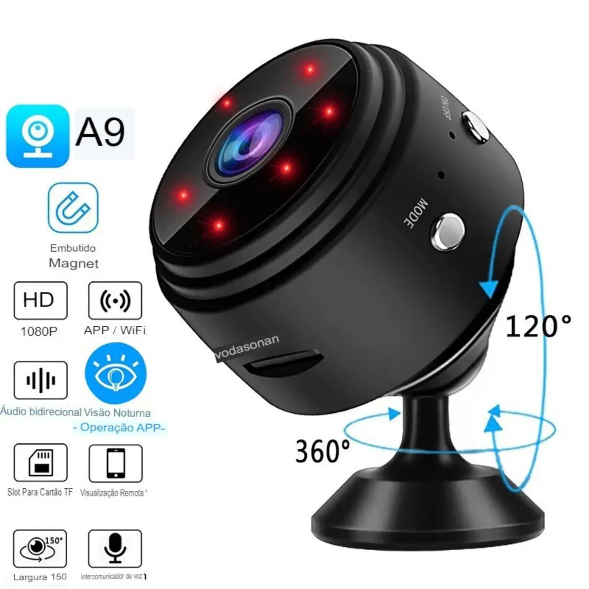 Microcamera A9 Wi-Fi Full HD 1080P – Sicurezza Compatta e Intelligente