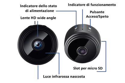 Microcamera A9 Wi-Fi Full HD 1080P – Sicurezza Compatta e Intelligente